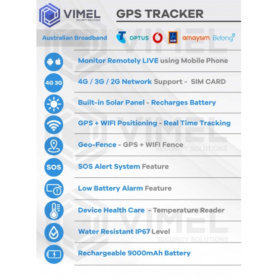 4G GPS Solar Tracker Real time Vehicle Monitoring