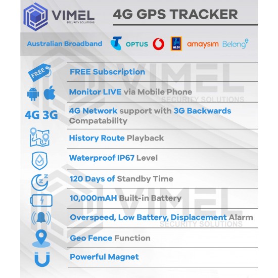 4G Vehicle GPS Tracker Anti-Theft 10000mAh