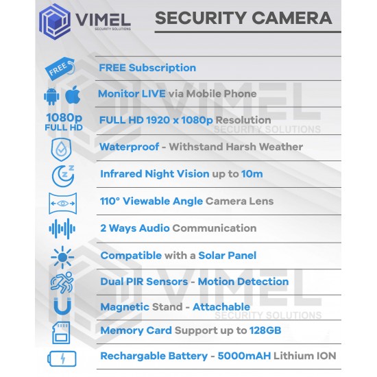 IP WIFI Solar Powered Security Camera