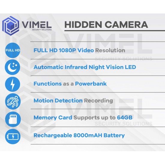 Hidden Smart Phone Power Bank Camera IR