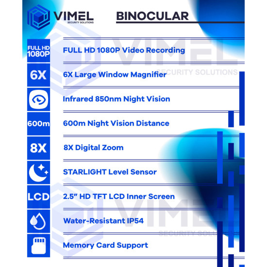 Handheld IR Night Vision Binocular Camera 6X