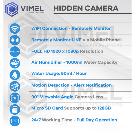 Hidden Camera Air Humidifier Home WIFI