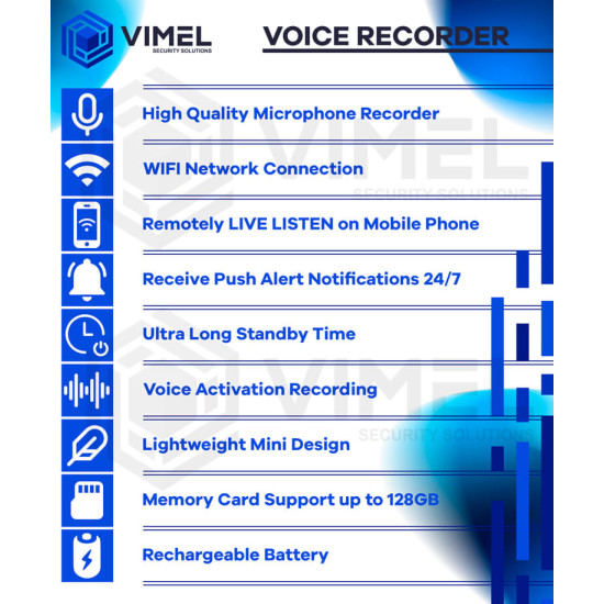 Wireless LIVE Listening Mini Voice Recorder
