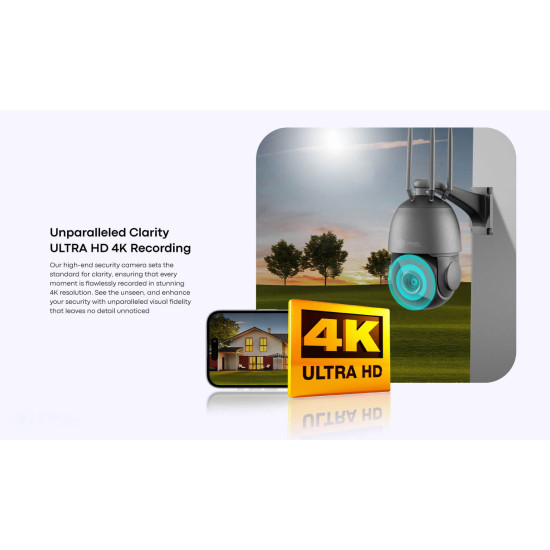 Wireless 4G Security Camera 4K Recording 30X