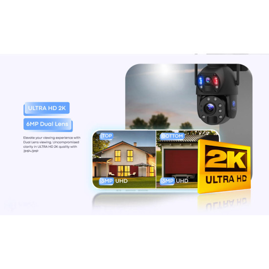 Solar Dual Security Camera 4G 20X Zoom 2K Recording