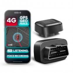 4G OBD2 GPS Tracker with Live Listening & Voice Recording